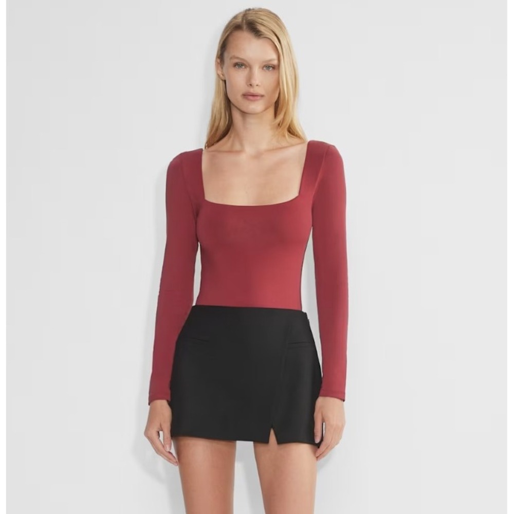 BABATON By Aritzia Contour Squareneck Long Sleeve Bodysuit Size Small